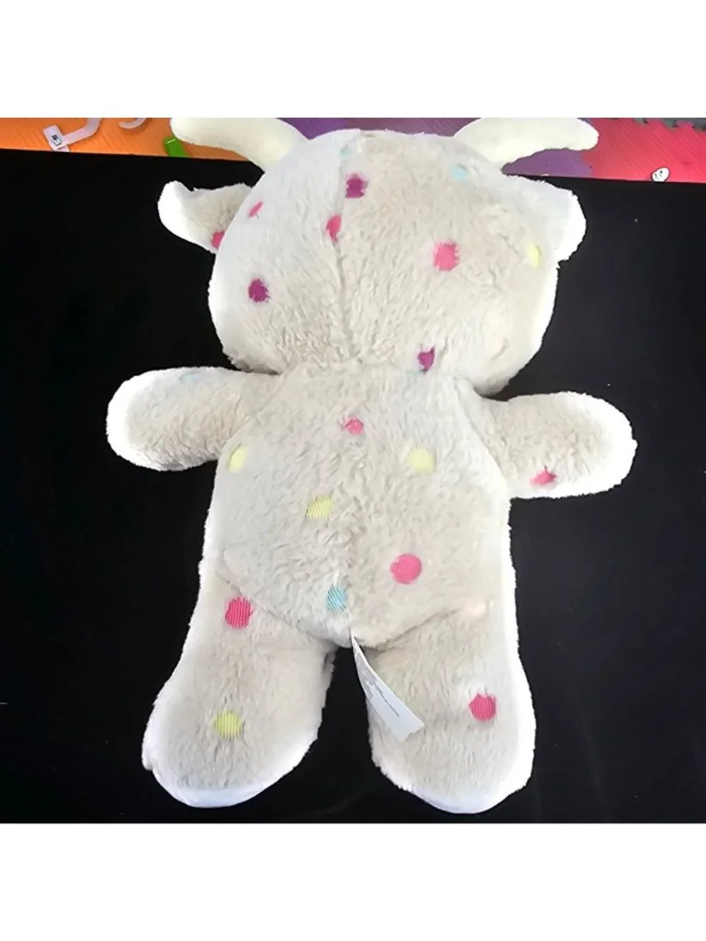 Sugar Loaf Beige Polka Dot Goat Plush Toy With Blue Glitter Eyes 2019
